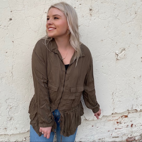 KORI America Army Green Jacket Trendy - Picture 4 of 7